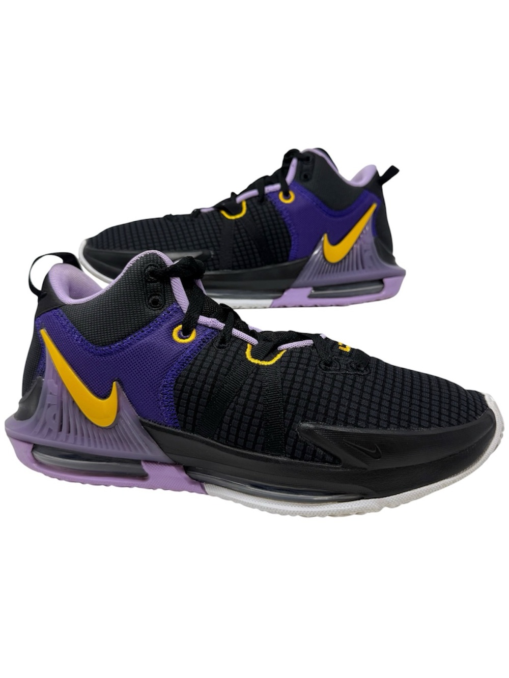Nike LeBron Witness 7 VII Black Purple Yellow Basketball Shoes Mens 11 Lakers